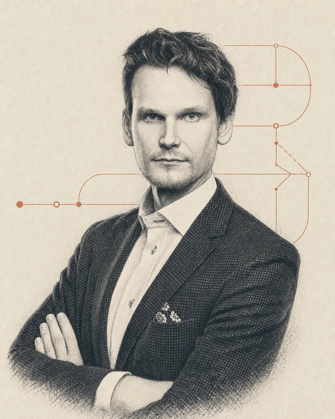 Portret Łukasza Maciejewskiego w stylu ryciny Citizen AI